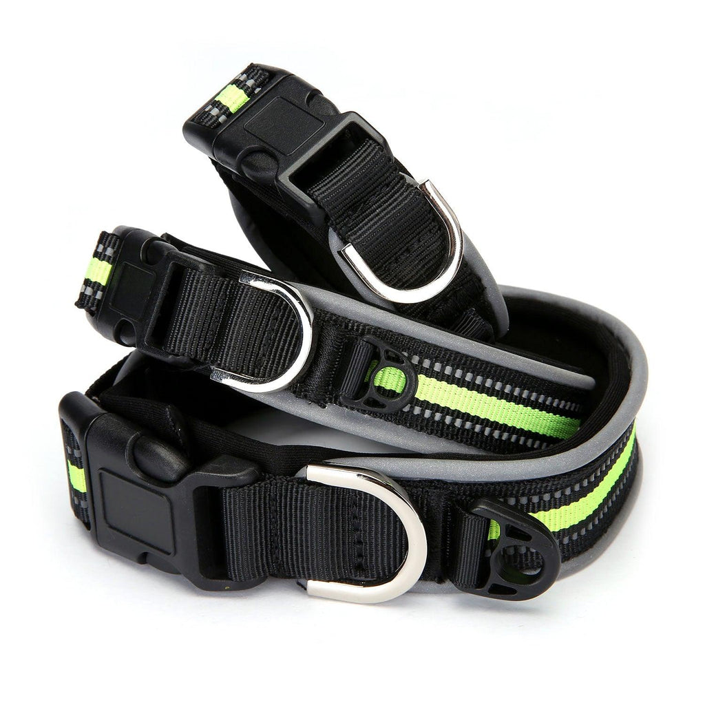 Reflective Grid Pattern Neoprene Pet Collars - Stylish Safety Accessories For Dogs And Cats-4