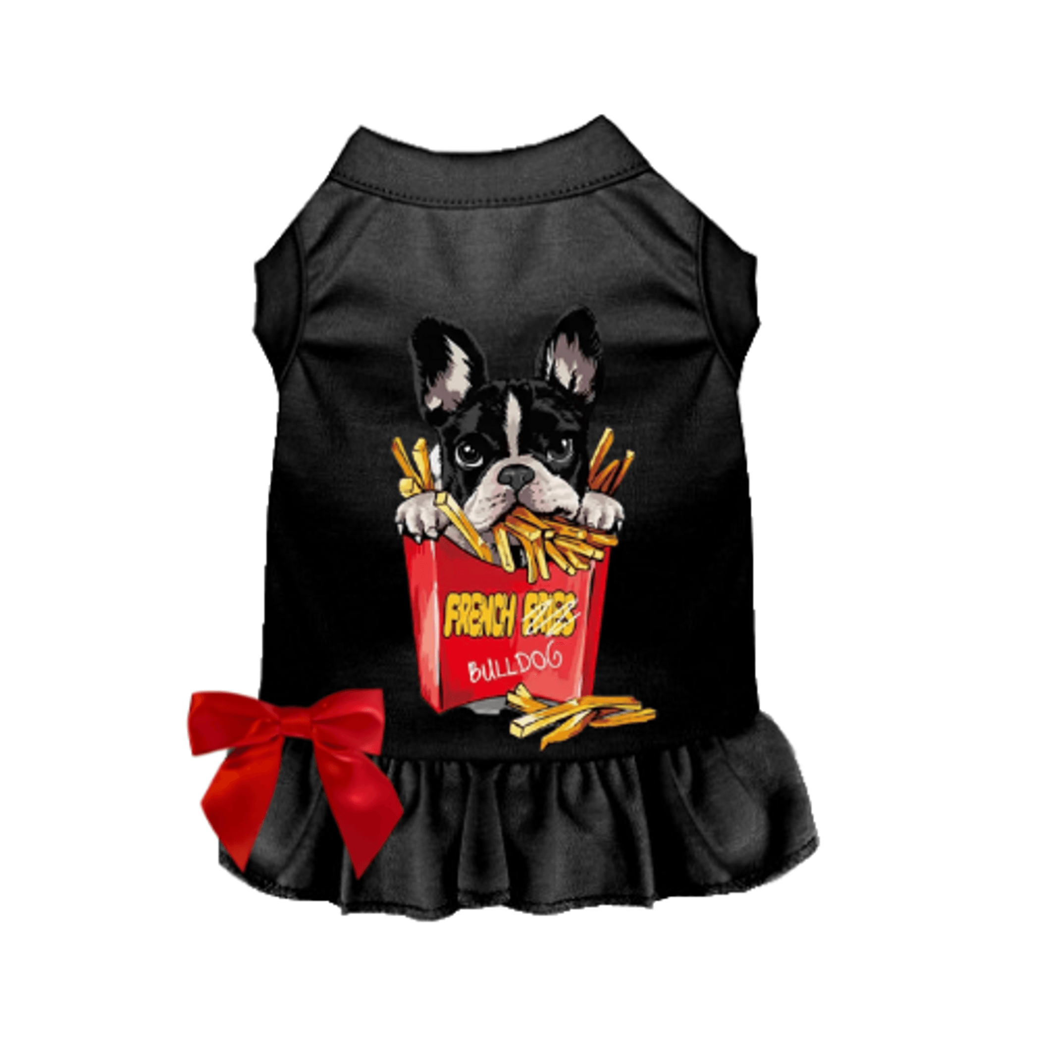 Ruffled Sleeveless Dog Shirt & Dress - Frenchie Fries Collection-4