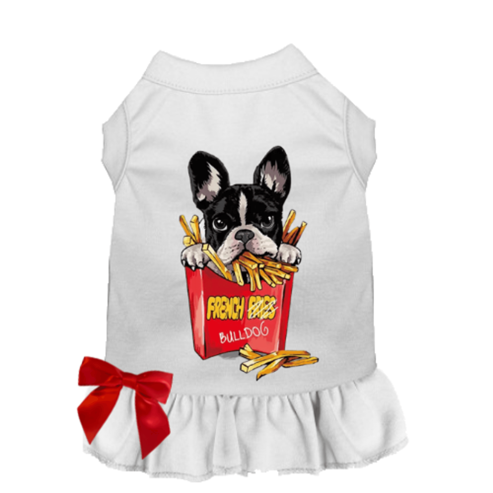 Ruffled Sleeveless Dog Shirt & Dress - Frenchie Fries Collection-13