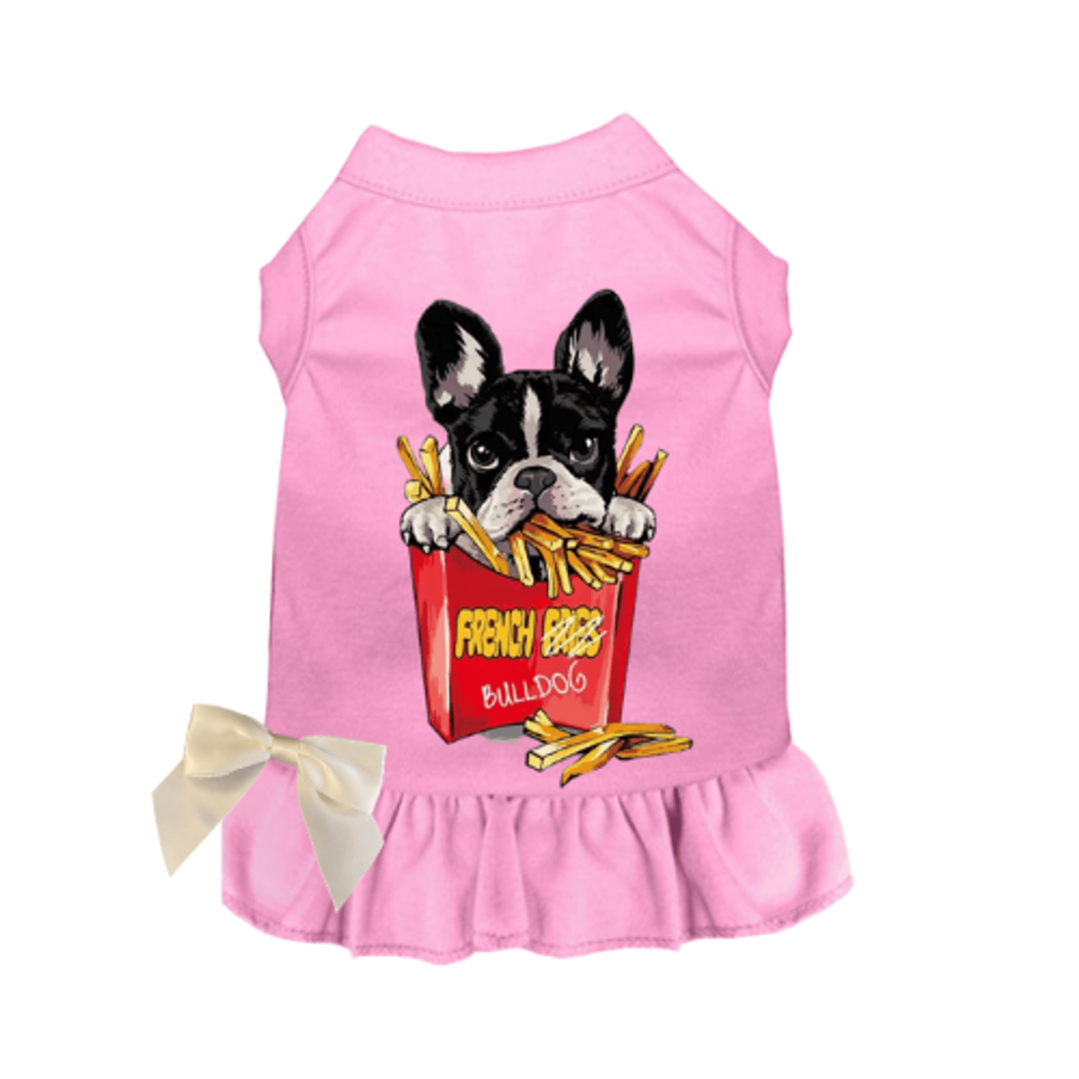 Ruffled Sleeveless Dog Shirt & Dress - Frenchie Fries Collection-16