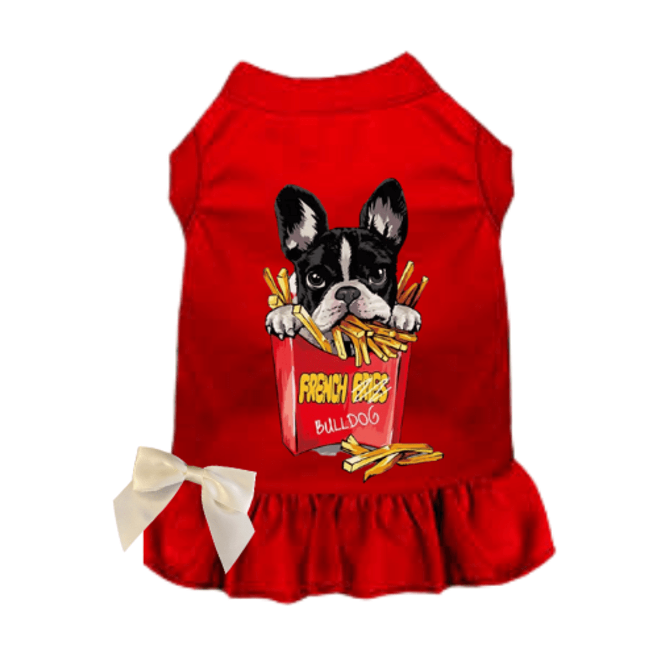 Ruffled Sleeveless Dog Shirt & Dress - Frenchie Fries Collection-20