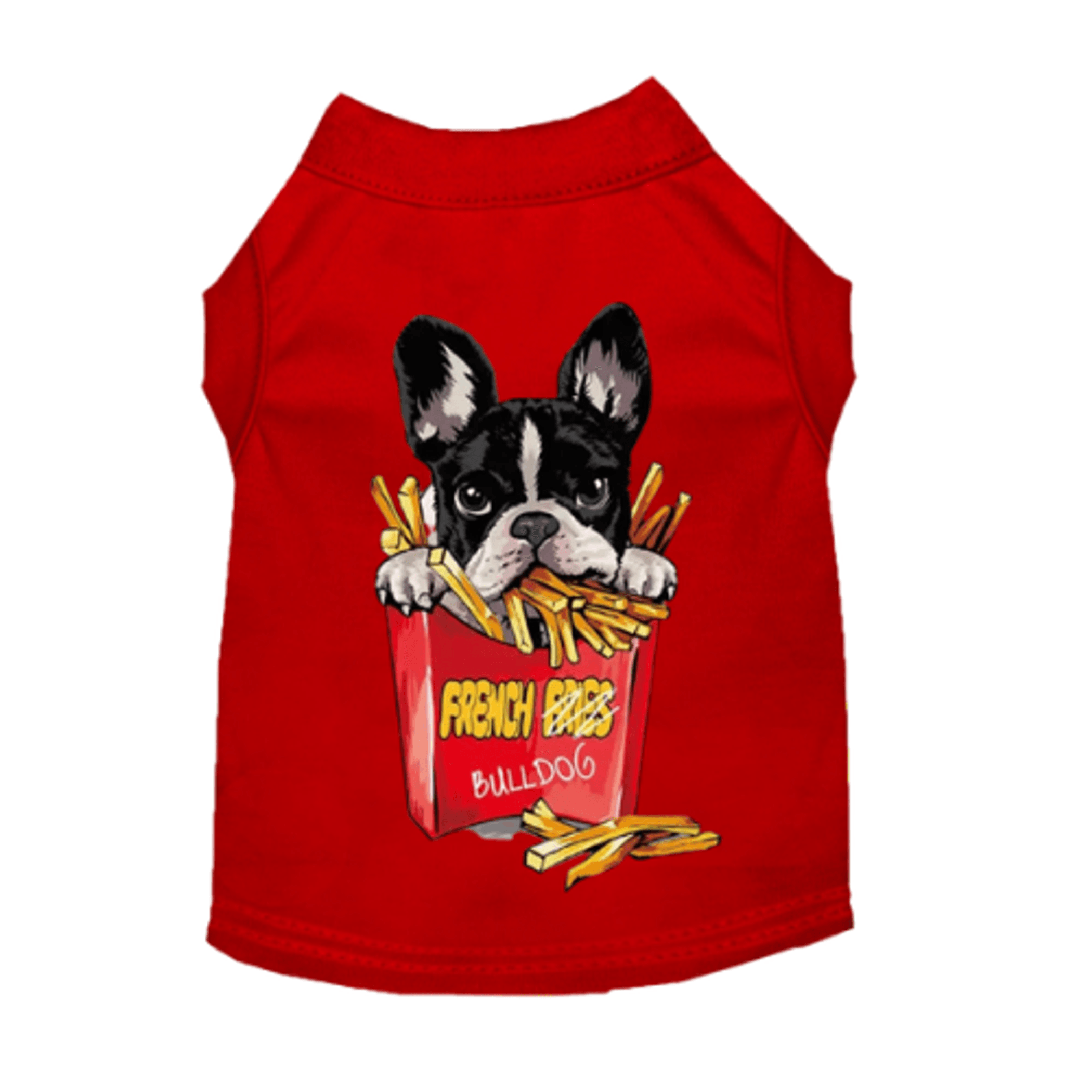 Ruffled Sleeveless Dog Shirt & Dress - Frenchie Fries Collection-48