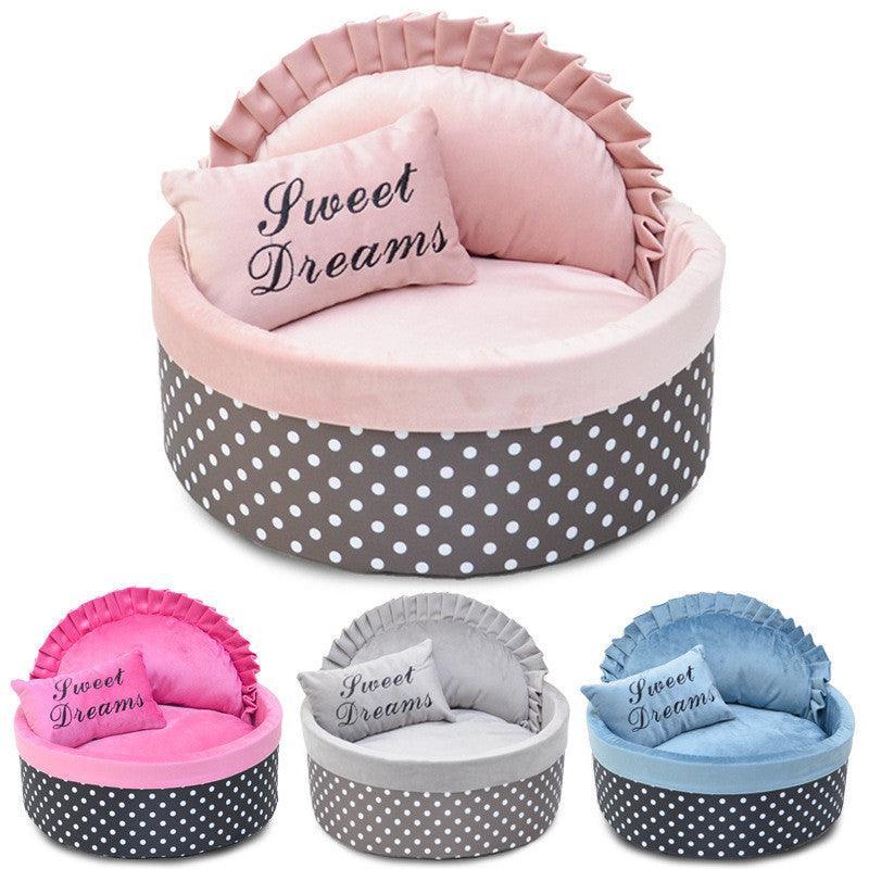 Cozy Polka Dot Dog Kennel And Cat Nest - Autumn And Winter Collection-0