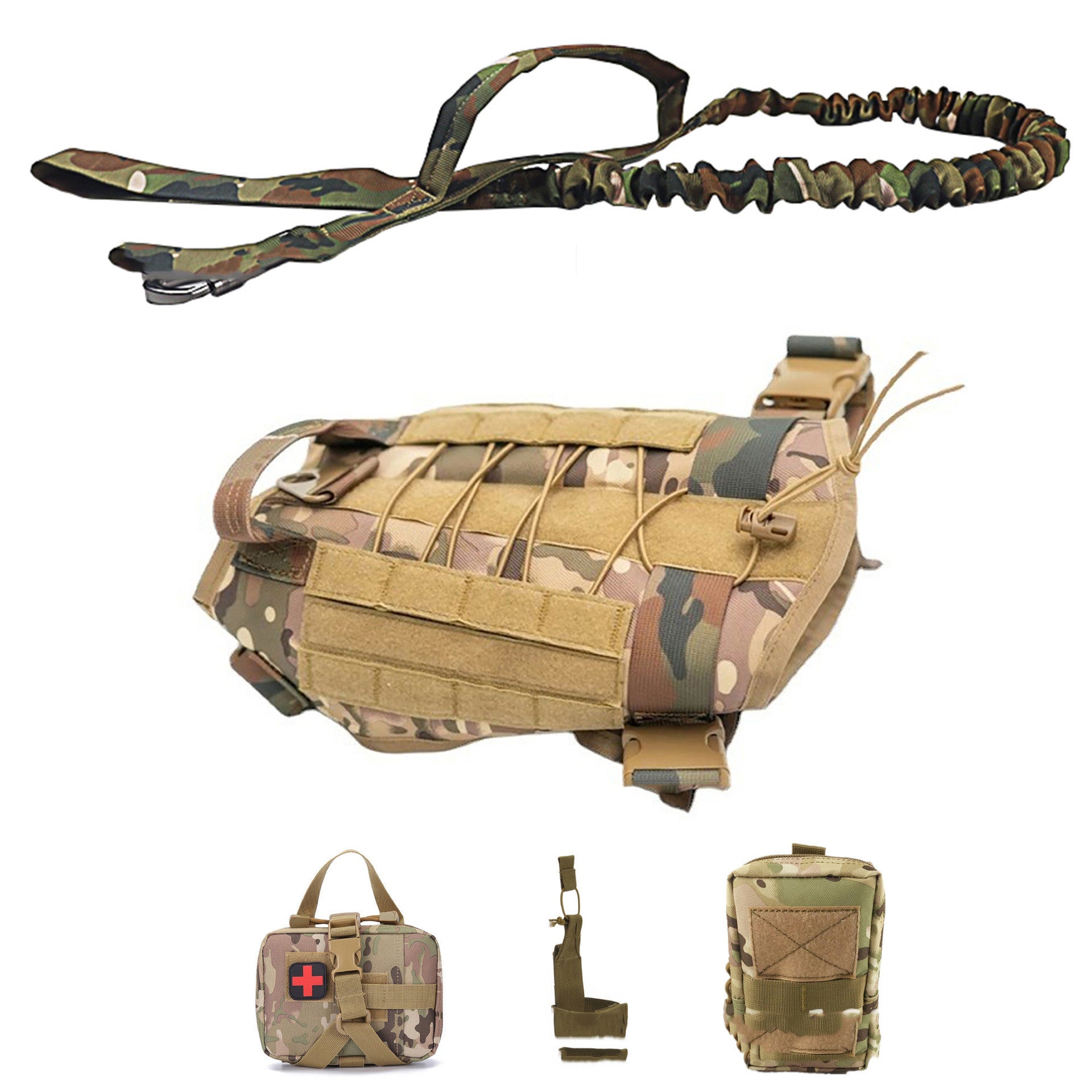 Outdoor Dog Vest Five Piece Suit Tactical Dog Clothing Dog Supplies-6